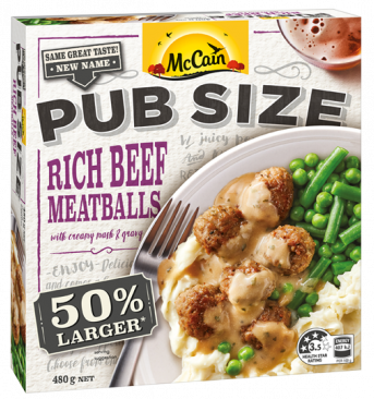 Rich Beef Meatballs with Creamy Mash & Gravy 480g